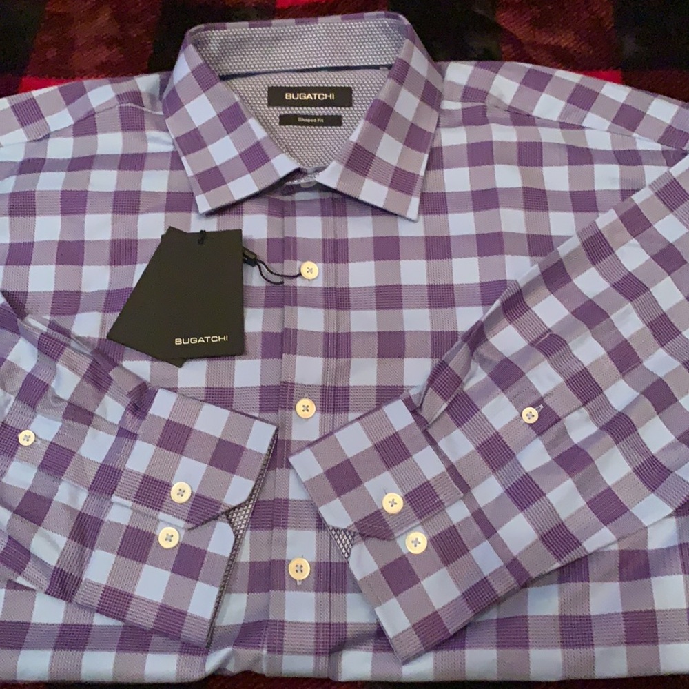 Bugatchi Orchid Long Sleeve Purple Dress Shirt